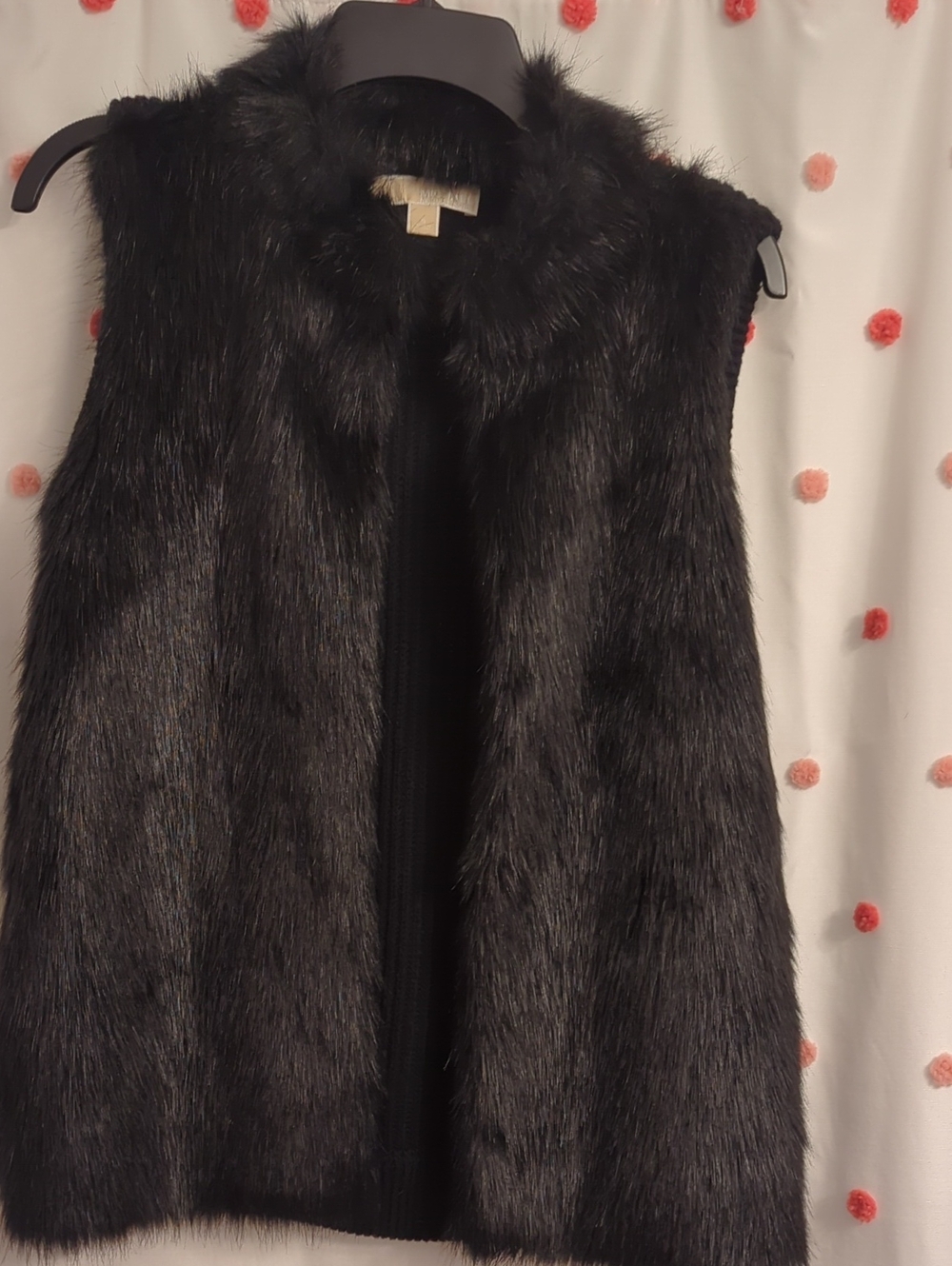 Michael Kors Black Faux Fur Sleeveless Vest